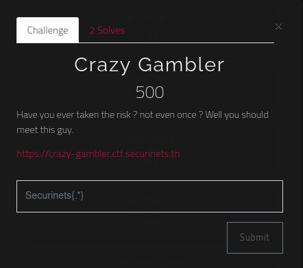 Crazy gambler