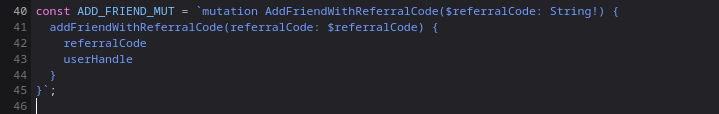 Lunacra gql addFriend