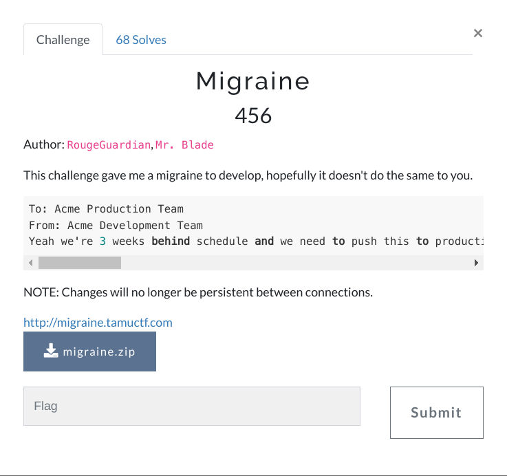 Migraine Challenge