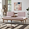 Minika 2 Seater Wooden Sofa (Velvet, Pink)