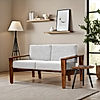 Adelia 2 Seater Wooden Sofa (Linen, Grey)