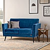 Cairo Wooden 2 Seater Sofa (Velvet, Blue)