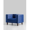 Manchester 1 seater Velvet Sofa in Blue Color