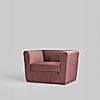 Hudson 1 Seater Velvet Sofa in Mauve Color