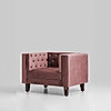 Manchester 1 Seater Wooden Sofa (Velvet, Mauve)