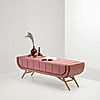 Theo Bench with Golden PVD Metal Legs (Velvet, Mauve)