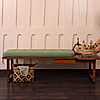 Prague Wooden Bench (Linen, Green)