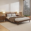 Beeline Wooden Queen Size Bed in Natural Finish