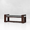 Collab Wooden Bench (Velvet, Grey)