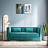Oslo 3 Seater Fabric Sofa (Velvet, Sea Green Color)