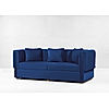 California 3 Seater Velvet  Sofa in Blue Color 