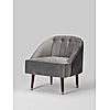 Logan Wooden Accent Chair (Velvet, Grey)