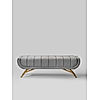 Theo Bench with Golden PVD Metal Legs (Velvet, Grey)