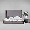 California King Size Bed (Velvet, Grey)