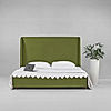 California King Size Fabric Bed (Velvet, Green)