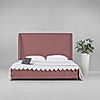 California King Size Fabric Bed (Velvet, Mauve)