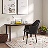 Lea Wooden Accent Chair (Velvet, Black)