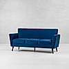 Cairo Wooden 3 Seater Sofa (Velvet, Blue)