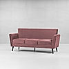 Cairo Wooden 3 Seater Sofa (Velvet, Mauve)