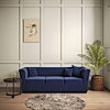 Hudson 3 Seater Velvet Sofa in Blue Color