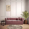 Hudson 3 Seater Fabric Sofa  (Velvet, Mauve)