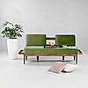 Minika 2 Seater Wooden Sofa (Velvet, Green)