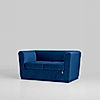 Hudson 2 Seater Fabric Sofa (Velvet, Blue)