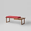 Prague Wooden Bench (Linen, Red)