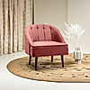 Logan Wooden Accent Chair (Velvet, Mauve)