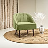 Logan Wooden Accent Chair (Velvet, Green)