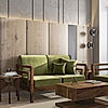 Crate 2 Seater Wooden Sofa in Green Velvet Fabric