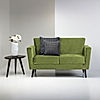 Cairo Wooden 2 Seater Sofa (Velvet, Green)