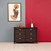 Hesper Wooden 6 Chest of Drawers in Dark Walnut Finish