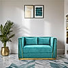 Oslo 2 Seater Fabric Sofa (Velvet, Sea Green Color)