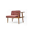 Domino Wooden Accent Chair (Velvet, Mauve)