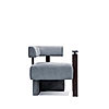 Nomad Wooden Accent Chair (Linen, Grey)