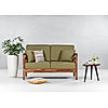Crate 2 Seater Wooden Sofa in Green Linen Fabric