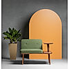 Domino Wooden Accent Chair (Linen, Green)