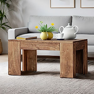 Claw Wooden Coffee Table in Natural Finish