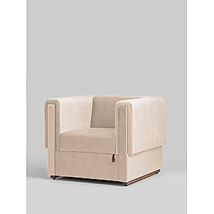 California 1 Seater Fabric Sofa in Beige Color