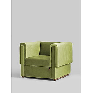 California 1 Seater Fabric Sofa in Green Color