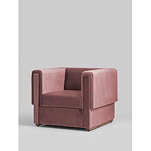 California 1 Seater Fabric Sofa in Mauve Color