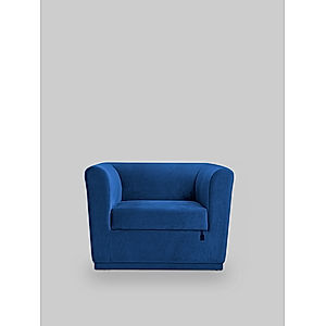 Hudson 1 Seater Velvet Sofa in Blue Color