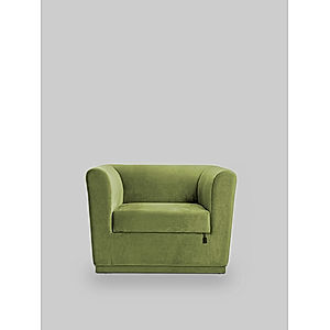 Hudson 1 Seater Velvet Sofa in Green Color