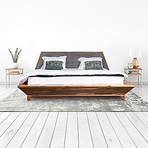 Avan Wooden King Size Bed in Natural Finish