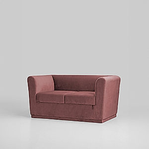 Hudson 2 Seater Velvet Sofa in Mauve Color