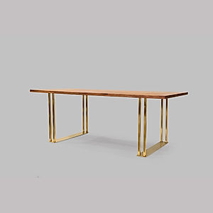 Danish Wooden Dining Table (Golden PVD)