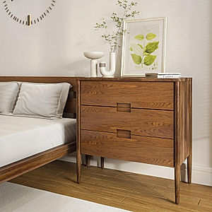 Simone Wooden 3 Chest of Drawers (Natural Finish)