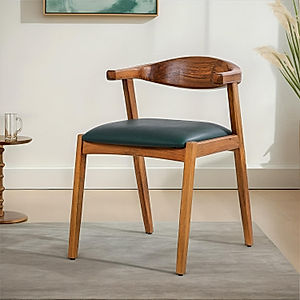 Elbow Wooden Accent Chair in Honey Finish